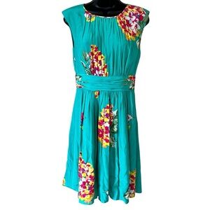 Boden Floral Green Selina Dress